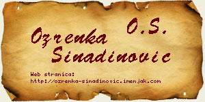 Ozrenka Sinadinović vizit kartica